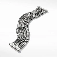 Box Chain Eight Row Bracelet in Sterling Silver, 28mm