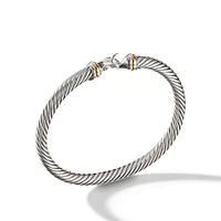 Buckle Classic Cable Bracelet in Sterling Silver with 18K Yellow Gold