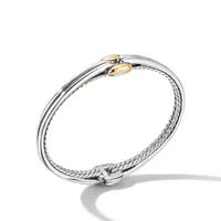 Thoroughbred Center Link Bracelet in Sterling Silver with 18K Yellow Gold