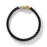 Box Chain Bracelet in Stainless Steel with 14K Yellow Gold