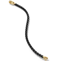 Box Chain Bracelet in Stainless Steel with 14K Yellow Gold