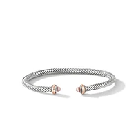 Cable Classics Bracelet in Sterling Silver with Morganite and 18K Rose Gold