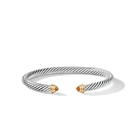 Cable Classics Bracelet in Sterling Silver with Citrine and 14K Yellow Gold