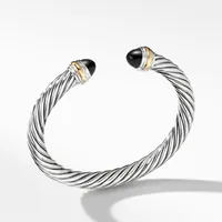 Cable Classics Bracelet in Sterling Silver with Black Onyx and 14K Yellow Gold