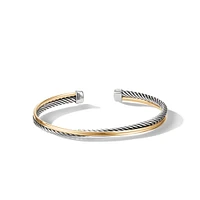 Crossover Bracelet in Sterling Silver with 18K Yellow Gold