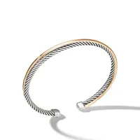 Crossover Bracelet in Sterling Silver with 18K Yellow Gold