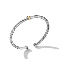 Starburst Cable Bracelet in Sterling Silver with Diamonds, 3.5mm