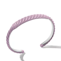 Sculpted Cable Color Contour Cuff Bracelet in Lavender