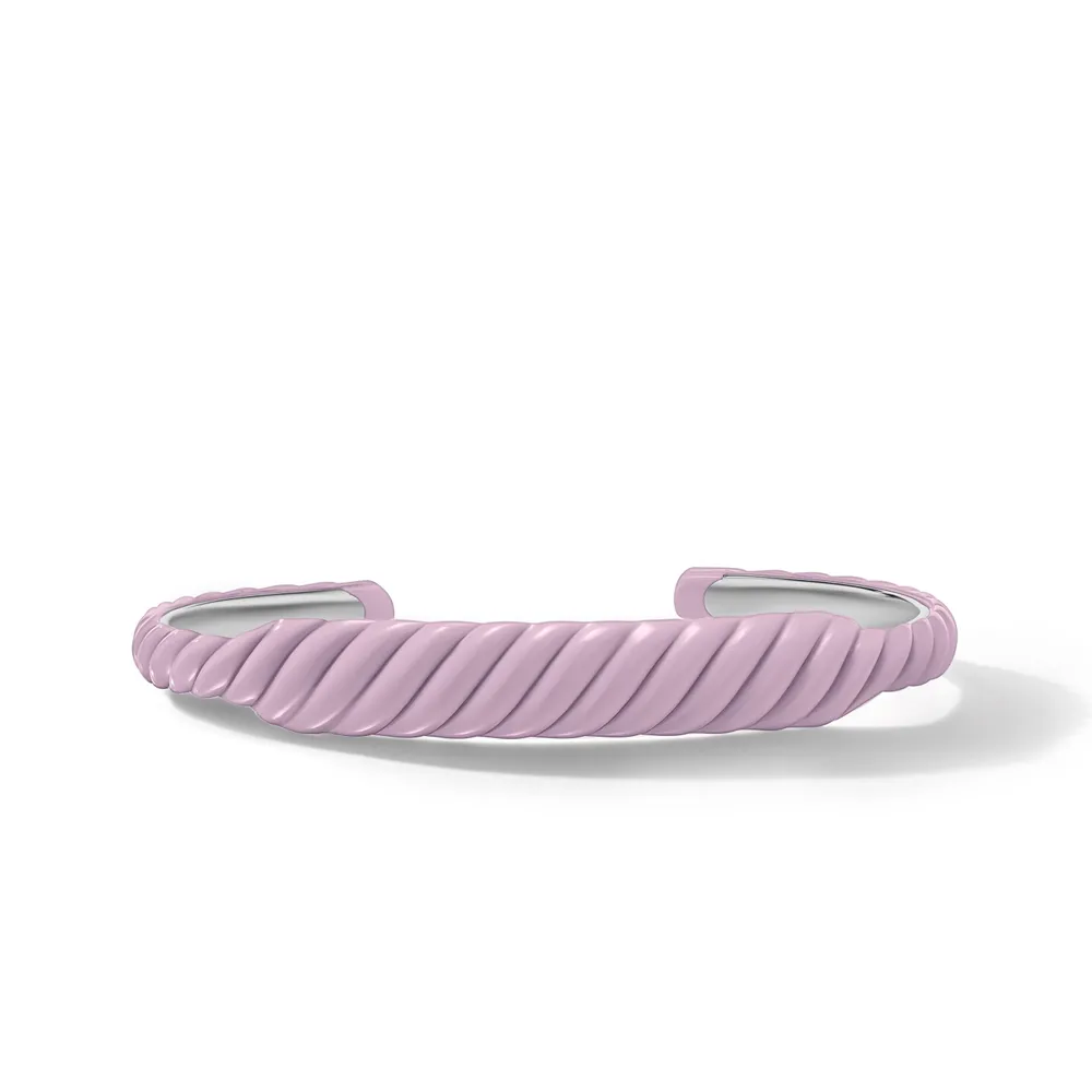 Sculpted Cable Color Contour Cuff Bracelet in Lavender