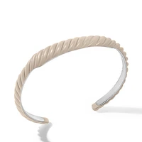 Enamel Sculpted Cable Contour Cuff Bracelet in Taupe