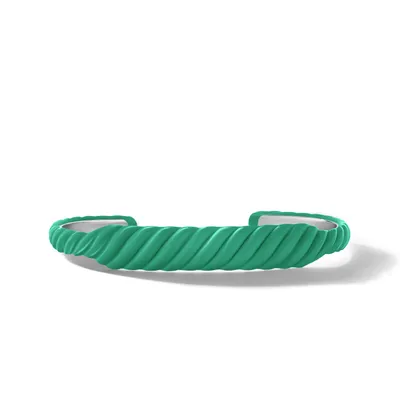 Sculpted Cable Color Contour Cuff Bracelet in Turquoise