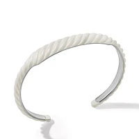 Sculpted Cable Color Contour Cuff Bracelet in White
