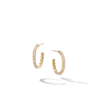 Pavé Hoop Earrings in 18K Yellow Gold with Diamonds