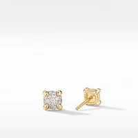 Petite Chatelaine® Stud Earrings in 18K Yellow Gold with Pavé Diamonds