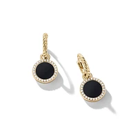 Petite DY Elements® Drop Earrings in 18K Yellow Gold with Black Onyx and Pavé Diamonds