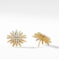 Starburst Stud Earrings in 18K Yellow Gold with Diamonds, 19mm