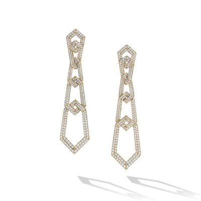 Carlyleâ„¢ Linked Drop Earrings in 18K Yellow Gold with Diamonds, 74mm