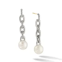 DY Madison® Pearl Chain Drop Earrings in Sterling Silver