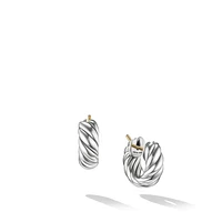 Sculpted Cable Hoop Earrings in Sterling Silver, 14.4mm