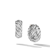 Sculpted Cable Hoop Earrings in Sterling Silver