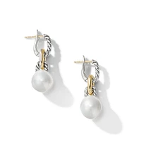 DY Madison® Pearl Chain Drop Earrings in Sterling Silver with 18K Yellow Gold