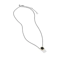 Petite Chatelaine® Pendant Necklace in Sterling Silver with Black Onyx, 18K Yellow Gold and Pavé Diamonds