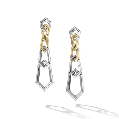 Carlyle Linked Drop Earrings in Sterling Silver with 18K Yellow Gold