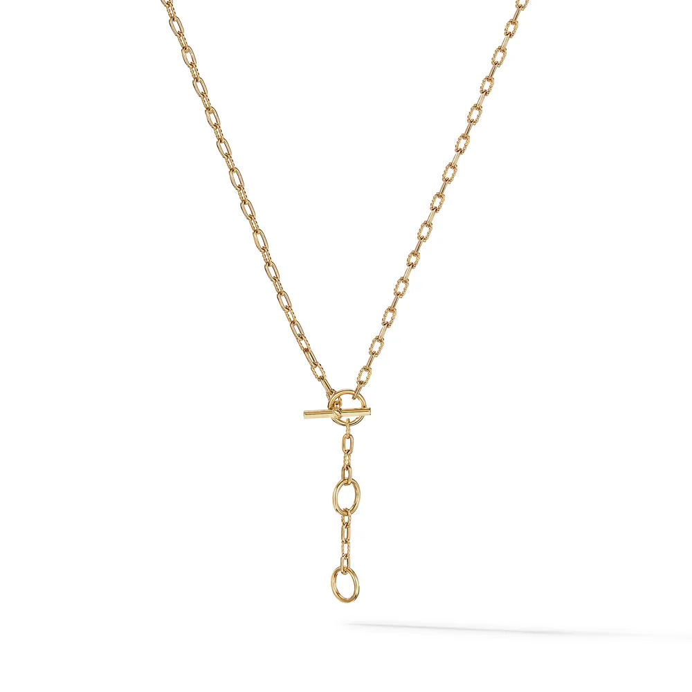 DY Madison® Three Ring Chain Necklace in 18K Yellow Gold