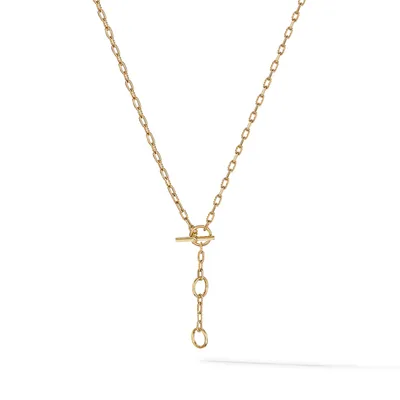 DY Madison Three Ring Chain Necklace in 18K Yellow Gold, 3mm