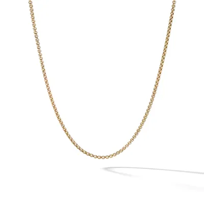 Box Chain Slider Necklace in 18K Yellow Gold, 1.7mm