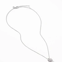 Starburst Pendant Necklace in 18K White Gold with Full Pavé Diamonds