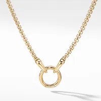 Smooth Amulet Box Chain Necklace in 18K Yellow Gold, 2.7mm