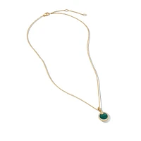 Petite DY Elements® Pendant Necklace in 18K Yellow Gold with Malachite and Pavé Diamonds