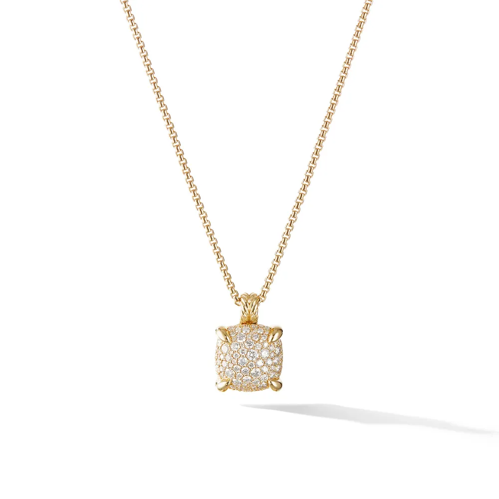 Chatelaine® Pendant Necklace in 18K Yellow Gold with Pavé Diamonds