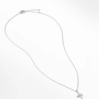 Cable Collectibles® Cross Necklace in 18K White Gold with Pavé Diamonds