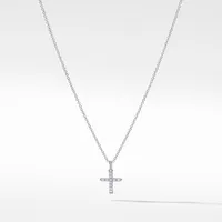 Cable Collectibles® Cross Necklace in 18K White Gold with Pavé Diamonds