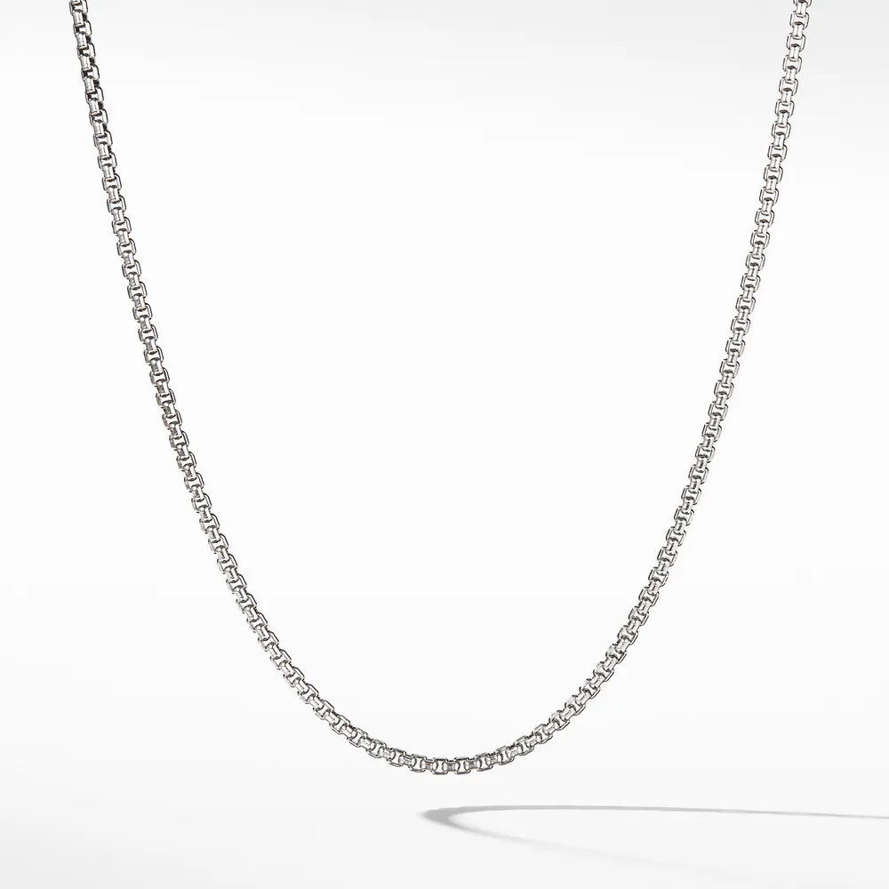 Box Chain Necklace in Sterling Silver with 14K Yellow Gold Accent