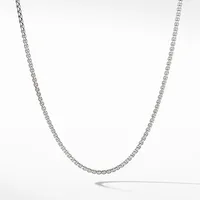 Box Chain Necklace in Sterling Silver with 14K Yellow Gold Accent