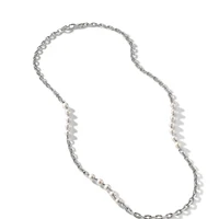 DY Madison Pearl Chain Necklace in Sterling Silver with Pearls, 8.5mm