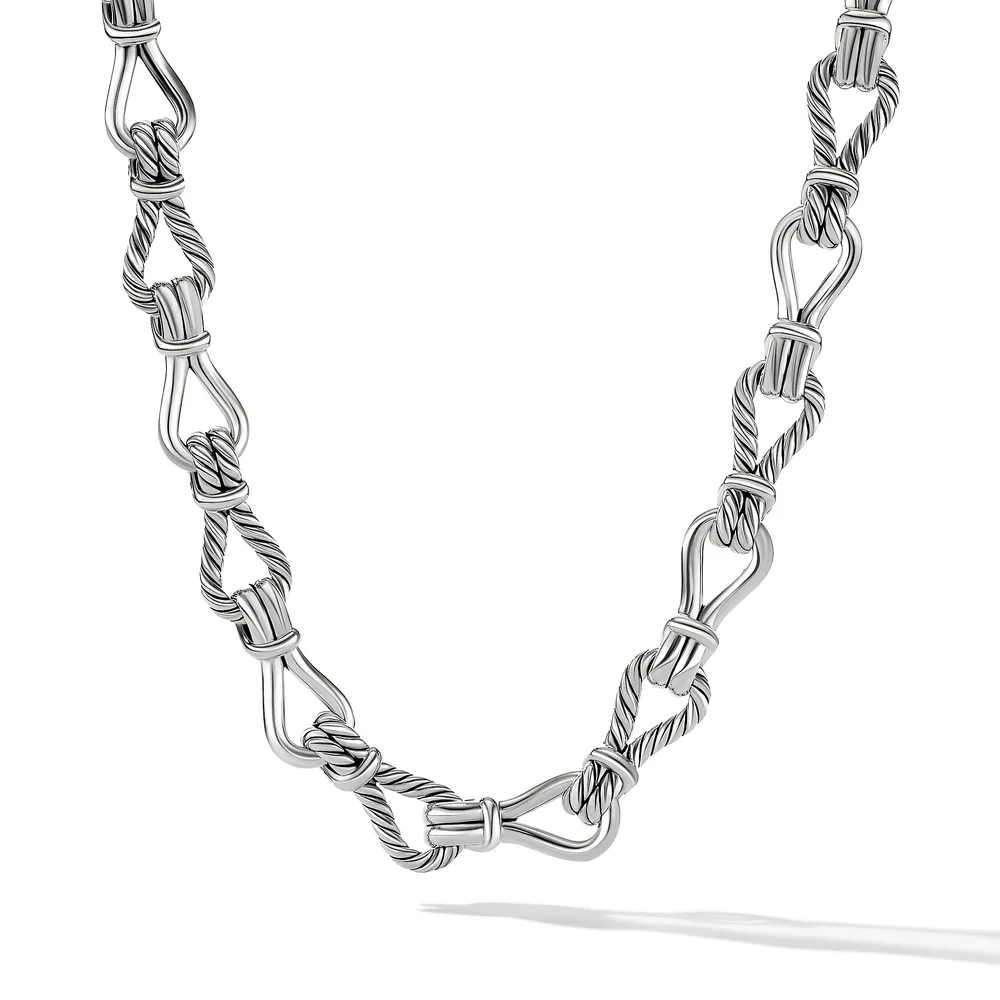 Thoroughbred Loop Chain Link Necklace in Sterling Silver