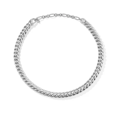 Sculpted Cable Necklace in Sterling Silver