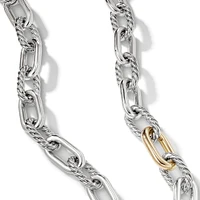 DY Madison® Chain Necklace in Sterling Silver with 18K Yellow Gold