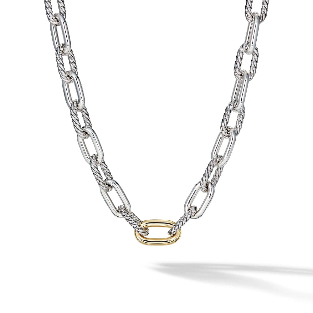 DY Madison® Chain Necklace in Sterling Silver with 18K Yellow Gold