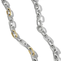 Sculpted Cable Stud Earrings in 18K Yellow Gold with Diamonds, 14mm
