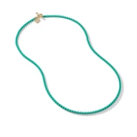 DY Bel Aire Box Chain Necklace in Turquoise with 14K Yellow Gold Accent