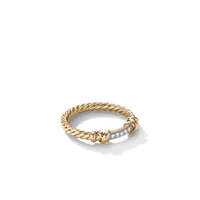 Petite Helena Wrap Ring in 18K Yellow Gold with Pavé Diamonds