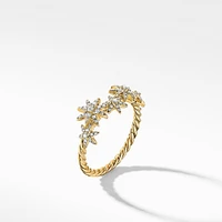 Starburst Cluster Band Ring in 18K Yellow Gold with Full Pavé Diamonds