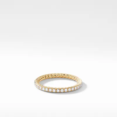 DY Eden Band Ring in 18K Yellow Gold with Pavé Diamonds