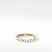 DY Eden Partway Band Ring in 18K Yellow Gold with Pavé Diamonds