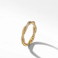 Petite Infinity Band Ring in 18K Yellow Gold with Diamonds, 4mm